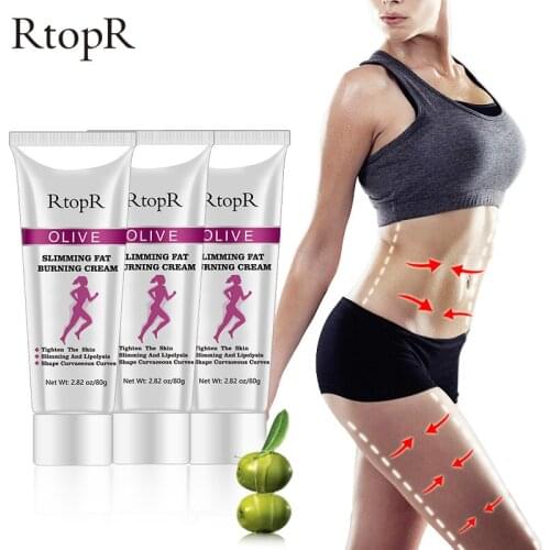 3pcs Olive Slimming Cream For Shaping Weight Loss To Create Beautiful Curves and Firm Cellulite Body Fat Burning Skin Care 80g