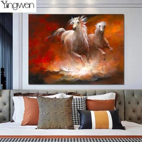 5D DIY Diamond Painting Horse Full Diamond Embroidery Animal Pictures Mosaic 3D Rhinestones Cross Stitch Kits Decor Wall Sticker