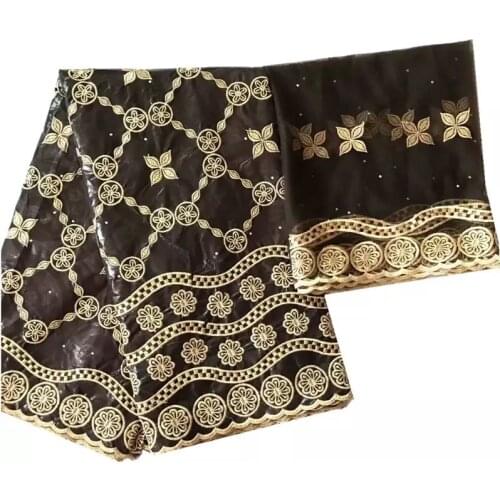 African Bazin Fabrics Riche With Tulle Lace Fabric 2021 Austria Brocade Jacquard Basin Materials For Wedding Dress 5+2 yards/lot