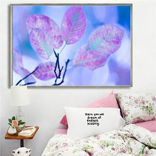 Old Street Home Diy Diamond Painting Cross Stitch purple leaf Needlework Home Decorative Full Square Diamond Embroidey