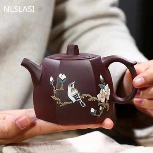 Authentic Yixing Purple Clay Tea Pot Six Parties Shape Handmade Teapot Beauty Kettle Chinese Tea Ceremony Customized Gifts 250ml