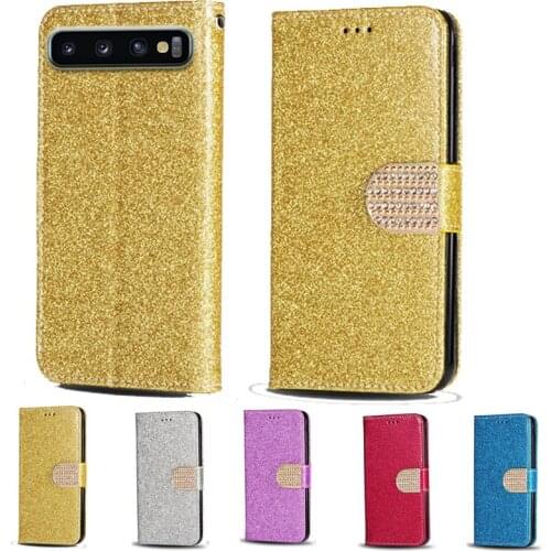 For Samsung S10 Plus Glitter Diamond Flip Leather Wallet Phone Case For Samsung Galaxy S10 4G 5G Phone cover card slot