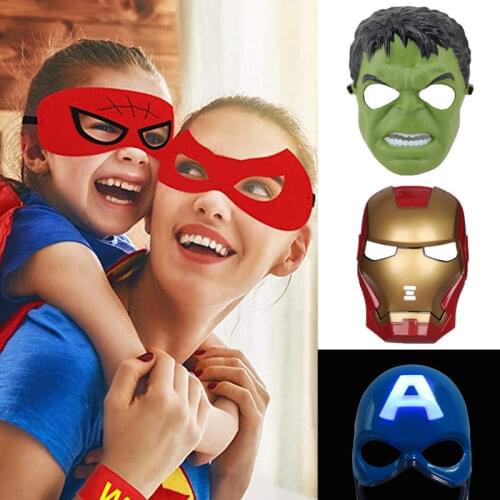 Childrens Superhero Spider-Man/Hulk/Captain America Cosplay Halloween Party Felt Mask/with Elastic Rope/decorative Props/10 PCS