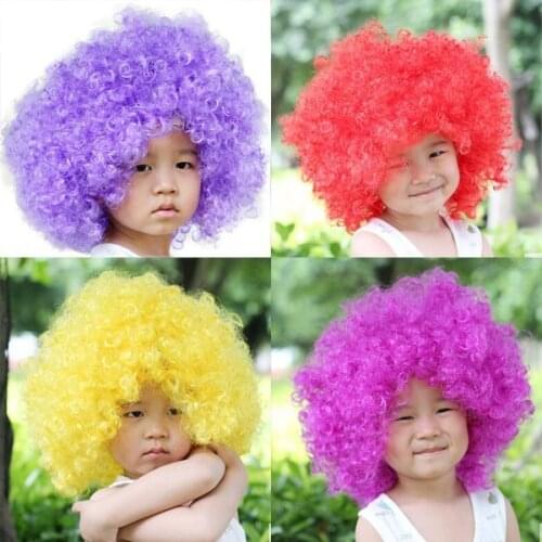 Childrens Halloween Wig Kids Dancing Party Supplies multi-color short Curly Explosion wig Cosplay party Event&Party Supplies