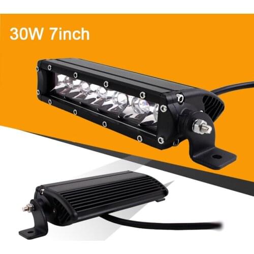 7inch 30w LED Work Light Bar SUV Truck Tractor ATV 12V 24V 4X4 LED Offroad Light Bar LED Drive Light LED DRL seckill 18w