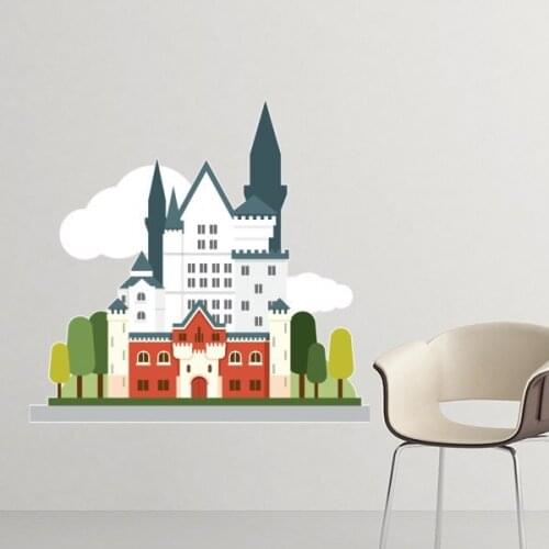 Germany New Swan Castle Landmark Architecture Building Pattern Removable Wall Sticker Art Decals Wallpaper for Room Decal
