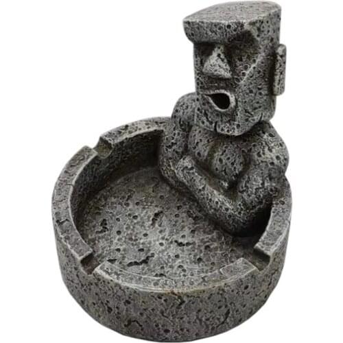 Creative Stone Statue Man Moai Restoration Island Muscular Boy Smoking Ashtray