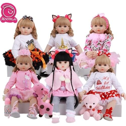 Hoomai Cute Princess Doll 24 Inch Lifelike Real Girl Reborn Bonecas 60 cm Silicone Soft Body Reborn Dolls Menina Birthday Gifts
