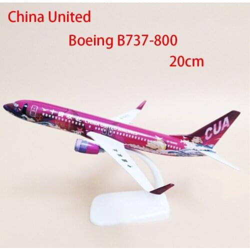 Diecast Airplane Model China United B737-800 Ri Zhao Static Airlines Display Adult Collections Toys for Boys 20Cm
