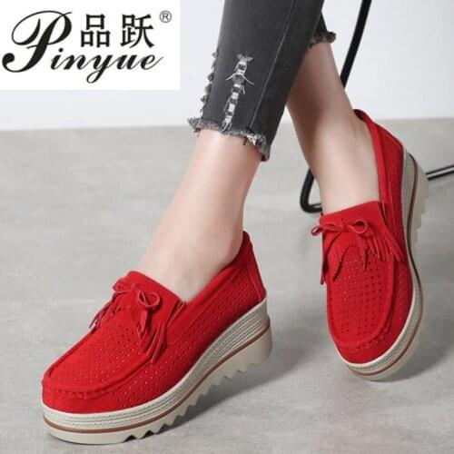 Autumn Spring Moccasins Women Flats Fashion Flat Platform Shoes Womens Loafers Ladies Slip on Shoes size 35--42