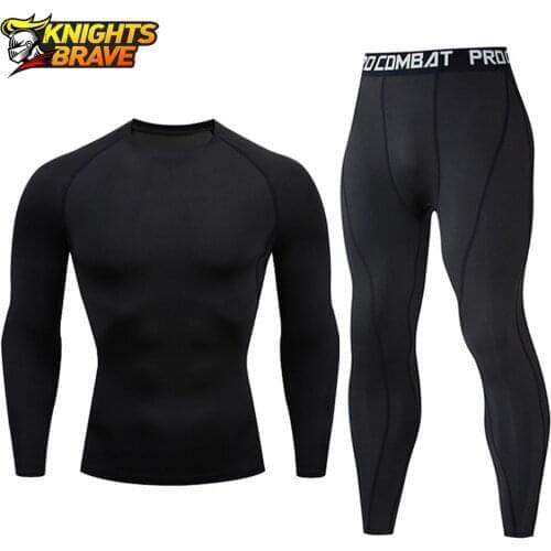 Motorcycle Jacket Summer Motorbike Men Compression Sport Running Set Quick Dry Base Layer Suit Tight Long Sleeve T-Shirt + Pants