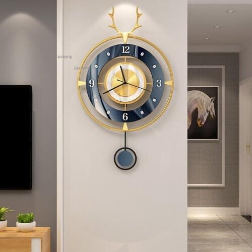 Nordic Living Room Sofa Deer Head Wall Clocks Hallway Porch Pendant Accessories Restaurant Aisle TV Background Wall Decoration