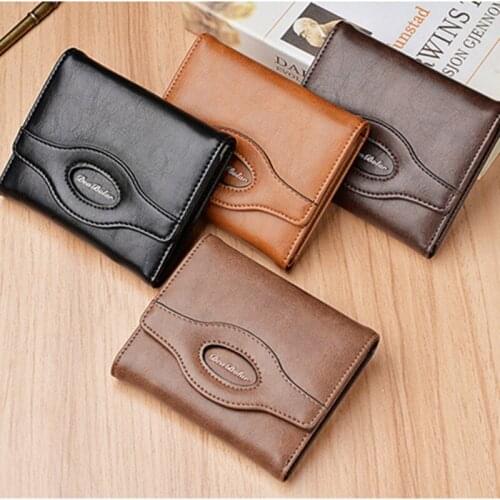 2020 new wallet leather wallet mens short wallet hot sale retro multi-card short wallet multifunctional PU waterproof wallet