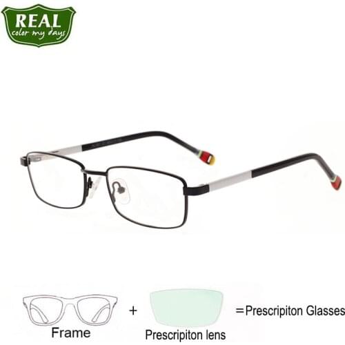 Fashion Retro Mosaics Pattern Stainless Steel Rectangular Prescription Optical Spectacle Frames Unisex give free glasses box