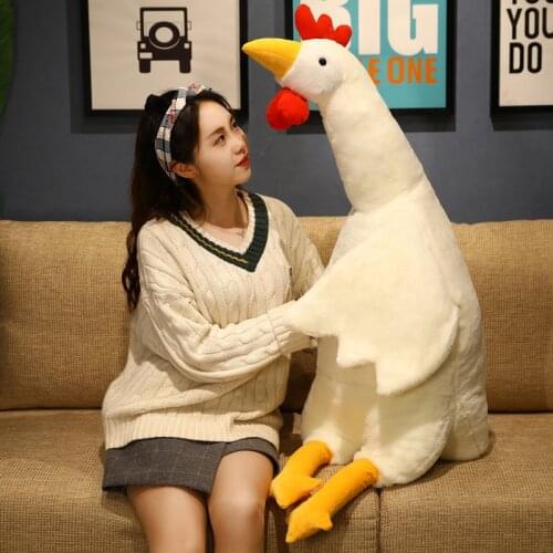 50-130CM Cute Cartoon Chicken Plush Pillow Stuffed Animals Doll Sofa Cushion Soft Toy Plushie Pillow for Kids Birthday Gift