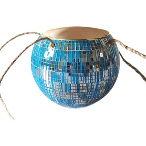 Courtyard Garden Hanging Planter Basket Flower Pot Flowerpot Pots Mosaic Elegant Thicken Ceramic Creative Succulent Wall Decor