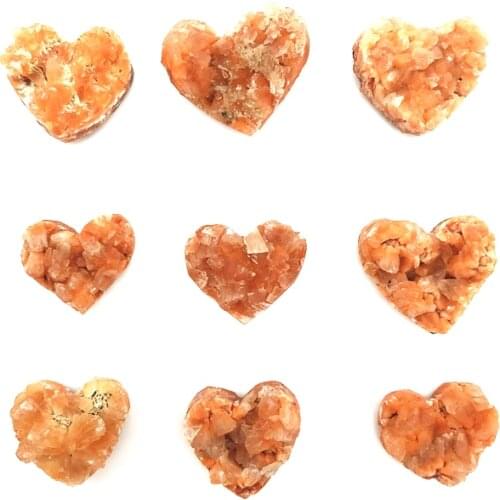 Drop Shipping 1PC Mini Natural Heart-shaped Raw Zeolite apophyllite Quartz Crystal Cluster Healing Specimen Natural Stones