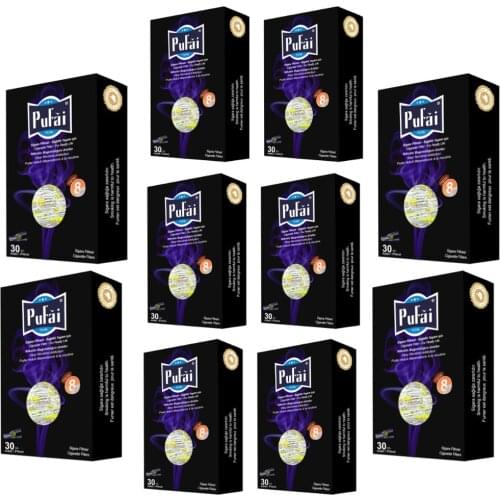 Pufai Tar Block Cigarette Filters Regular 8mm 300 Pieces 10 Boxes Dark
