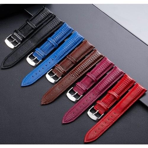 Lizard Pattern Leather Watchbands 12-24mm Mens And Womens Watch Leather Straps Replacement Wrist Straps Watch Accessories