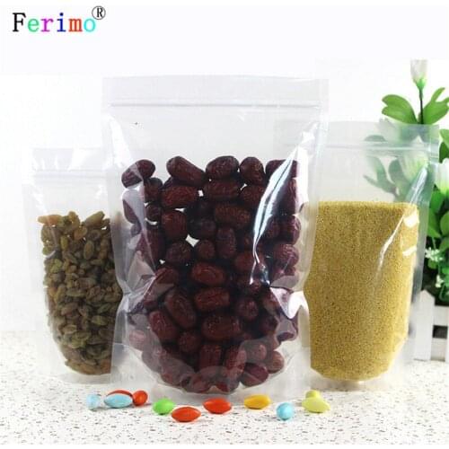 Ferimo 100pcs 10*15cm self-reliance self-sealing transparent zipper self-supporting jewelry bag transparent bone storage bags