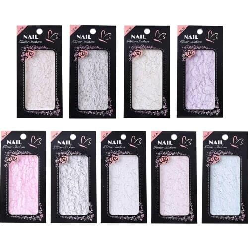 Mesh Nail Stickers 1 Sheet Self-Adhesive Diverse Nail Sticker Japanese Mix-Style DIY Manicure Jewelry Decal Stickers Ornaments