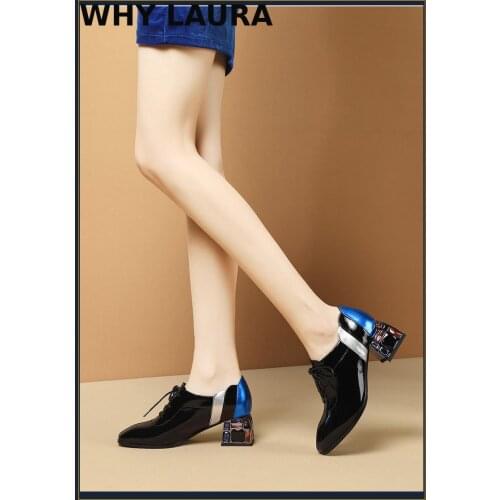 High-heeled spring/fall 2021 shoes, womens work shoes, soft PU leather womens heels, thick heels with square tips, womens foo