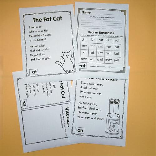 CVC Phonics Poetry 2 Albums Homework Paper English Learning Material Practice Reading Book Kids Montessori Child Workbook