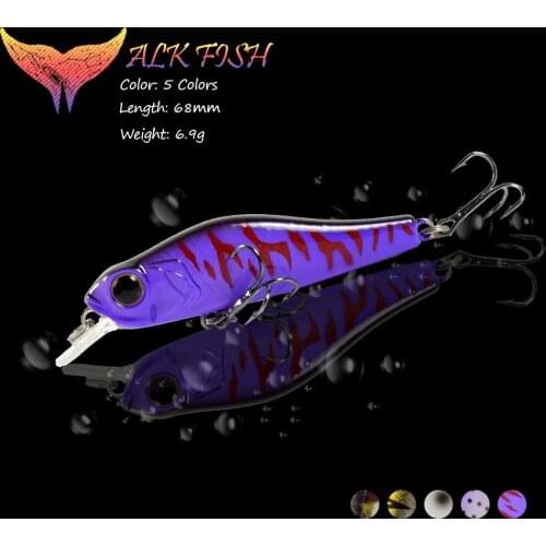 WALK FISH 1PCS 68mm/6.9g Minnow Sinking Fishing Lure Wobblers Artificial Hard Lures 3D Eyes Bait Jerkbait Sea Fishing Tackle