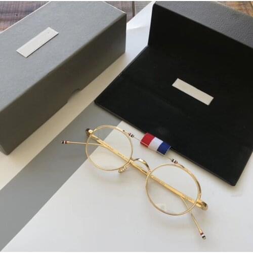 Thom Brand Titanium Alloy Glasses Frame Prescription Small Face Round Eyeglasses Men Women Optical Spectacles Eyewear Oculos