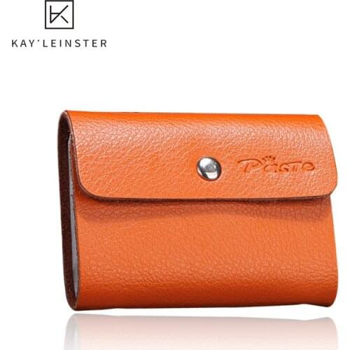 Womens thin purse card holder 2020 new cowhide leather card holder cute lady bank cowhide leather card holder