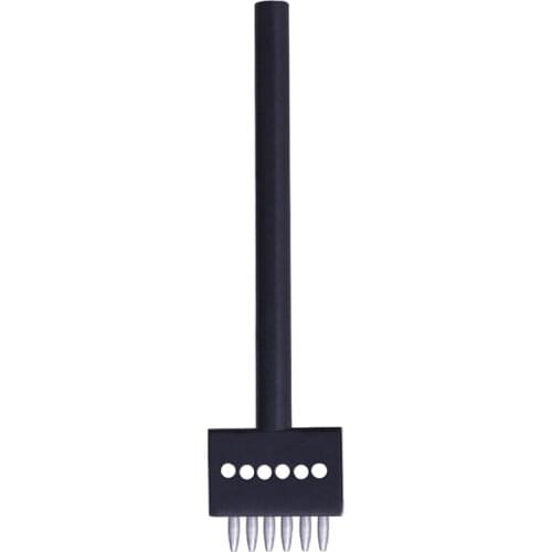 LMDZ 1Pc 4mm 6 Prongs Black Hole Punch Tool, Smooth and Durable Handle for Your Leather DIY Tool and Punching Craft