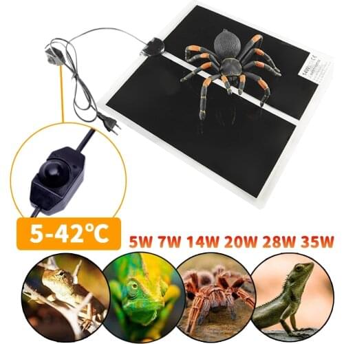 5-35W Reptile Heat Mat Reptile Terrarium Climbing Pet Heating Warm Pads Adjustable Temperature Controller Mats Reptiles Supplies