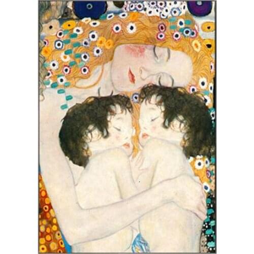 5D DIY Full Square/Round Diamond Painting "New Gustav Klimt Mother Love Twins Baby" Cross Stitch Home Decor XN221
