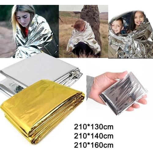 Curtain Military Blanke Emergency Thermal Blanket Outdoor Rescue Survival Aid WaterProof Thermal First Rescue Blanket Space Y8S0