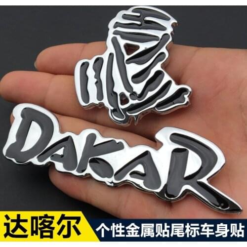 Car 3D metal sticker Dakar logo for Rally Off-road SUV Car Rear Trunk Emblem Badge window body car Motorcycle Decals stickers