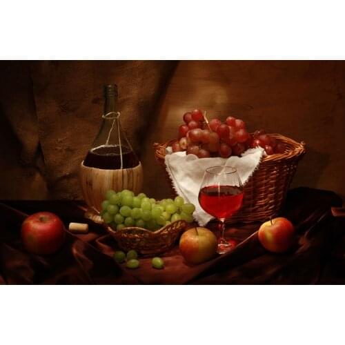 Free shipping modern photography grape apple still life oil painting canvas printings on canvas wall art decoration picture