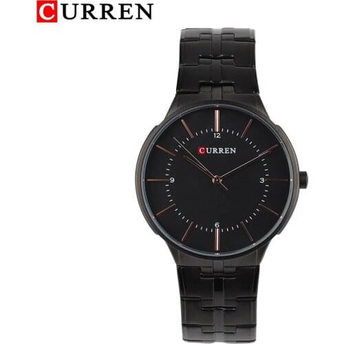 Curren Watches Men Black Stainless Steel Band Casual Mens Quartz Watch Man Luxury Brand Waterproof Male Clock Reloj Hombre 2019