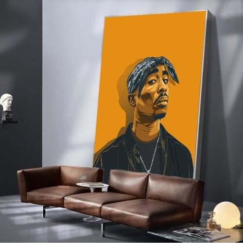 Tupac Modern Art Posters And Prints Portrait Of 2PAC Canvas Paintings On the Wall Art Tupac Canvas Pictures Home Decor Cuadros