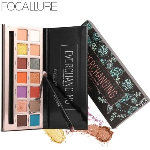 Focallure 14 Color Eyeshadow Palette with Makeup Brush Powder Professional Make Up Pallete Product Cosmetics Makeup Brush
