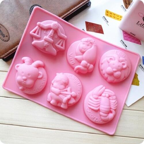 12 constellation silica gel cake mold handmade soap jelly pudding Chocolate Mold