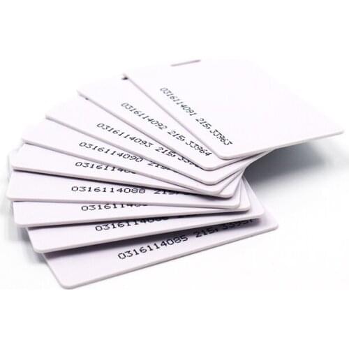 1.8mm thick EM4200 125KHZ ID card longer reaction distance(50-100cm) for Access Control system