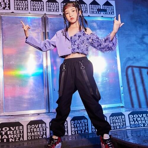 ChildrenS Jazz Dance Performance Costume Girls Sequined Hip Hop Street Dance Outfits New Modern Dance Practice Clothes DN9855