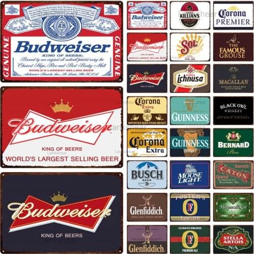 Lankshear Retro Tin Sign Beer Vintage Metal Sign Decor Plaque Art Metal Painting Plate Bar Pub Club Man Cave Beer Home Decor