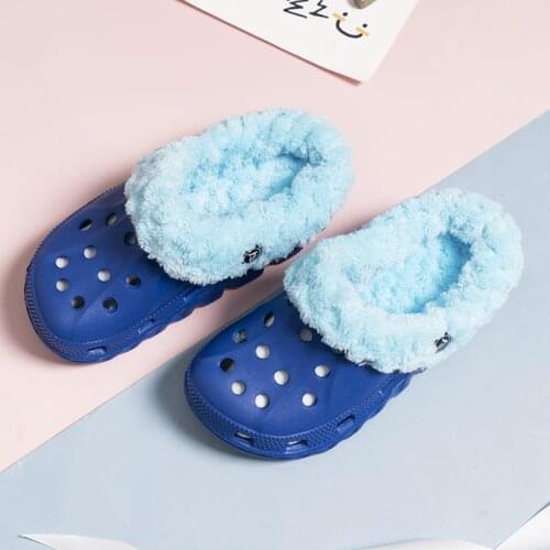 Ltolo Children Kids Boys Girls Mules Warm Clogs Winter Croc Sandals Garden Slippers Cave Hole Baby Shoes For Boy Girl EUR24-35