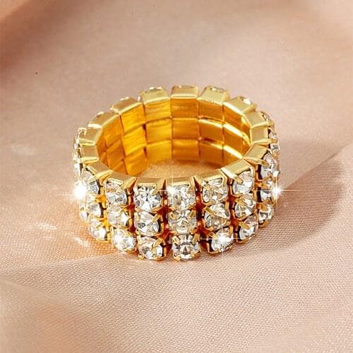 MANGOSKY Elastic 925 Stering Silver CZ Crystal Ring Purple Red Blue Zircon