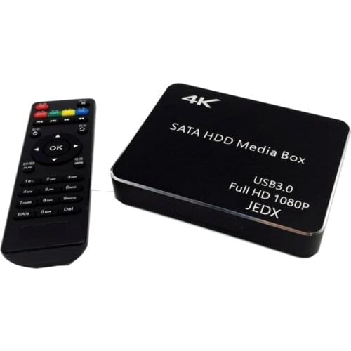 2.5 Inch 4K SATA HDD Media Box Hard Disk Player U Disk TF Card Video Player PPT Horizontal And Vertical Screen-US Plug