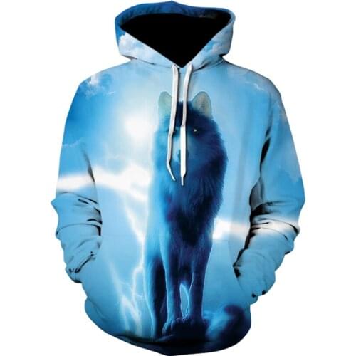 Fashion Men Wolf Animal 3D Printed Hooded Hoodies Men / Womens Wolf Design Sweatshirts 3D Harajuku Hoody