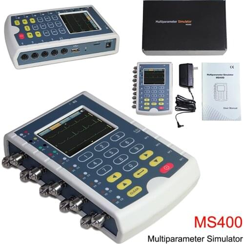 MS400 Touch Screen ECG Simulator 12 Leads ECG RESP TEMP IBP Patient Monitor Multi-Parameter Simulatiion Dropshipping Device