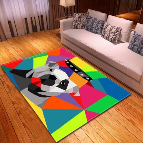 Cartoon Animal Dog Printed Carpets For Living Room Bedroom Area Rugs Kids Room Carpet Flannel Rug Bedside Mat Decoration Soft