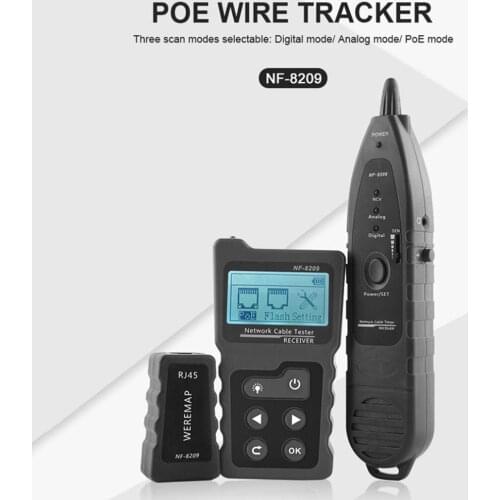 3pcs Set NF-8209 Digital Mode Network Cable Tracker Scan Cable Wiremap TesterEthernet LAN Tracer Analyzer Detector Line Finder